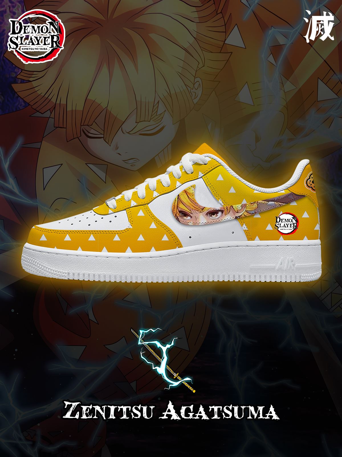 Zenitsu Agatsuma Custom Sneakers 01