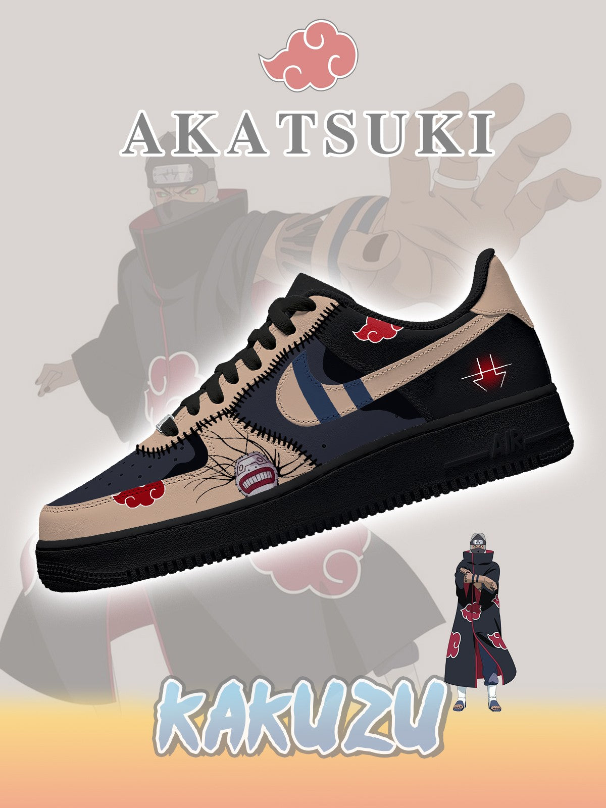 Akatsuki Kakuzu No.3 Custom Sneakers